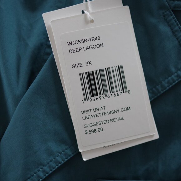 Lafayette 148 NY deep lagoon jacket womens Cotton button  jacket blazer Size:3X - Picture 4 of 6